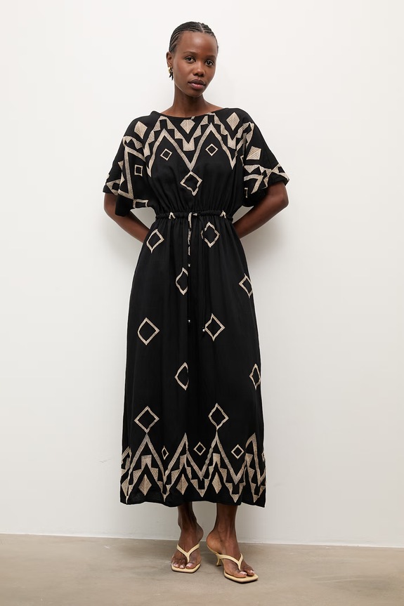 Answear.LAB ruha viszkózzal rövid fekete PK2928.iak