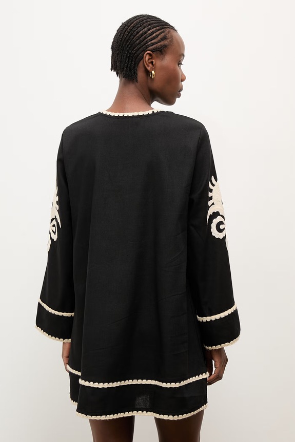 Odzież Answear.LAB sukienka letnia z lnem 3128.iak czarny