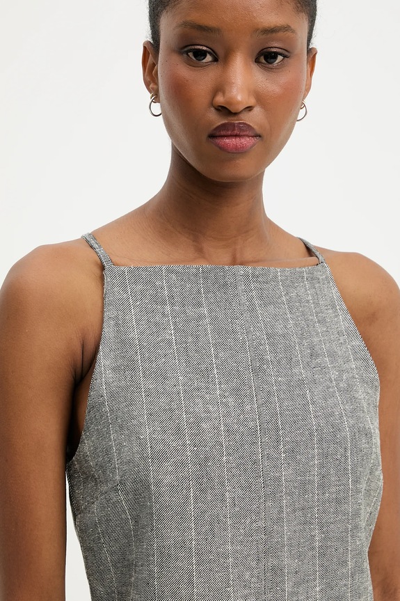 Answear.LAB vestito in lino grigio LD2629.hak