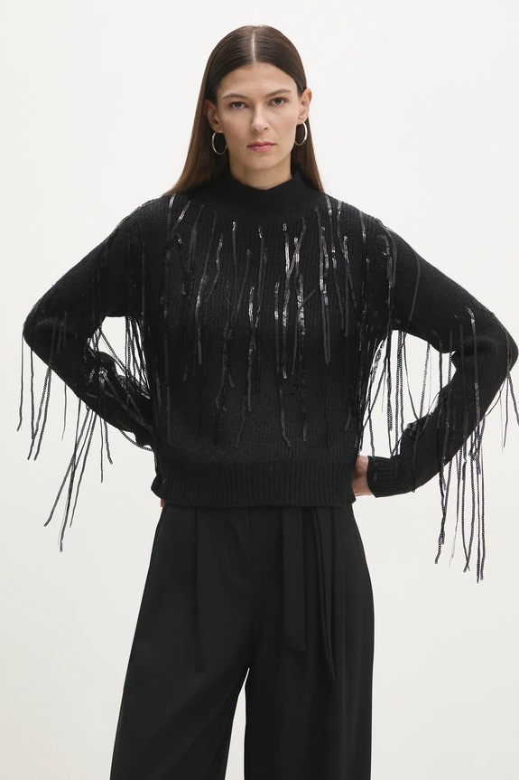 Answear.LAB sweter aplikacja czarny 23639hkp.ios