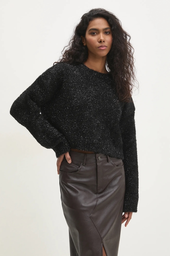 Answear.LAB sweter aplikacja czarny 10470.tlk