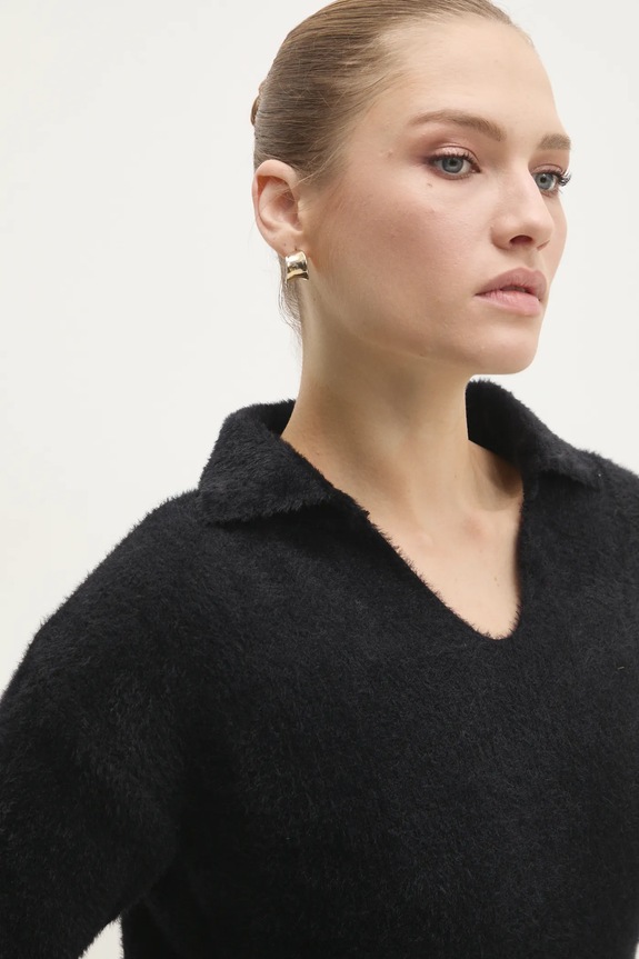 Answear.LAB sweter z wełną czarny sw1.tos