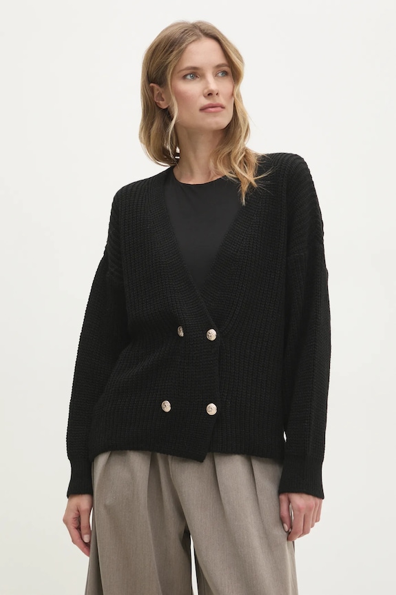 Answear.LAB sweter z wełną z domieszką wełny czarny 8927.ilk