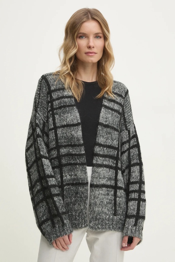 Answear Lab cardigan din amestec de lana cu modele gri 11386.ilk