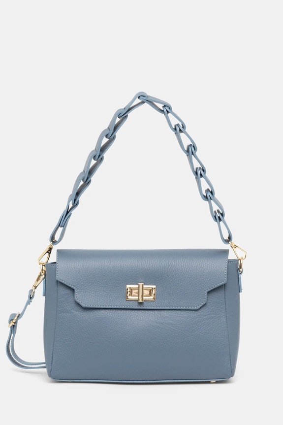 Kožená kabelka Answear.LAB usňová koža modrá 1047.ilk