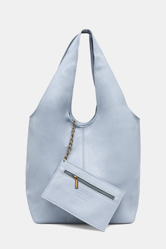 Answear Lab poseta de piele uni albastru 766.HWK