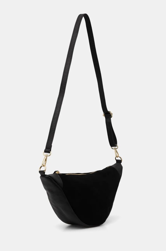 Accesorii Answear Lab geanta de mana din piele intoarsa VE7 negru