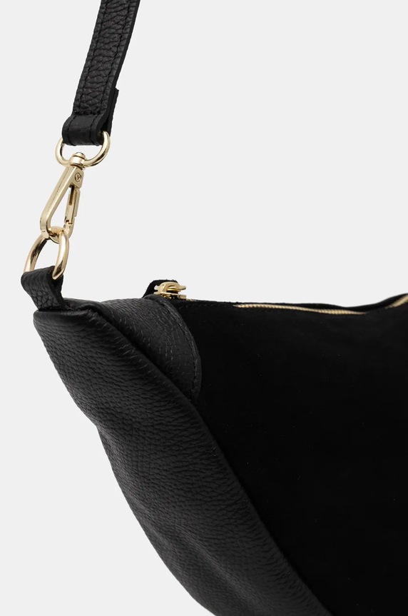 Answear Lab geanta de mana din piele intoarsa negru VE7