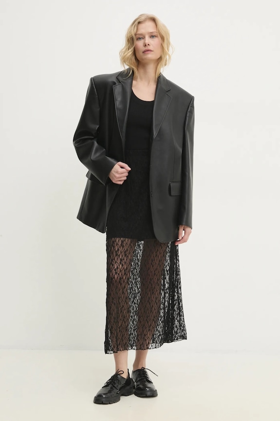 Answear Lab tricou din amestec de lana 8806.fms negru WW25
