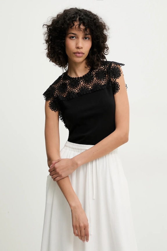 Answear.LAB t-shirt czarny ZA0095.hos
