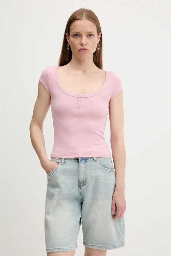 Answear.LAB t-shirt elasztánnal rózsaszín sng.145.tos