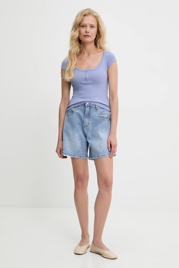 Answear.LAB t-shirt sng.145.tos kék WW25