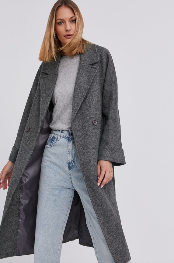 Answear Lab Płaszcz bez kaptura szary 2051.AJ