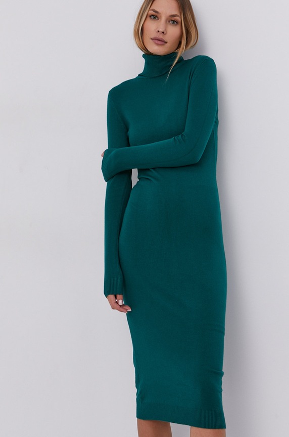 Answear Lab Sukienka z elastanem zielony F3257.AJ