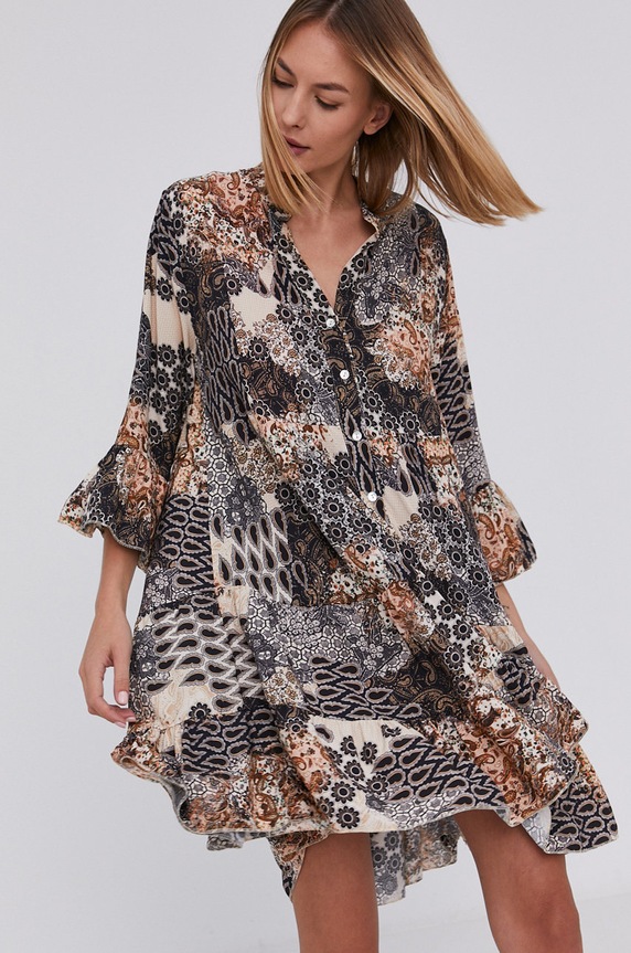 Šaty Answear.LAB viskóza čierna 3402.1.AJ