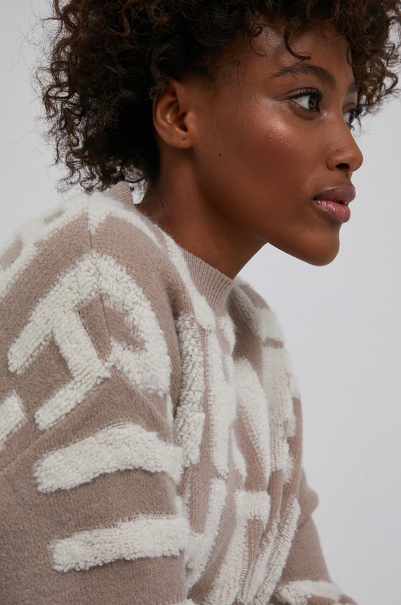 Answear Lab - Sweter z domieszką wełny OTDB210042.2KR beżowy