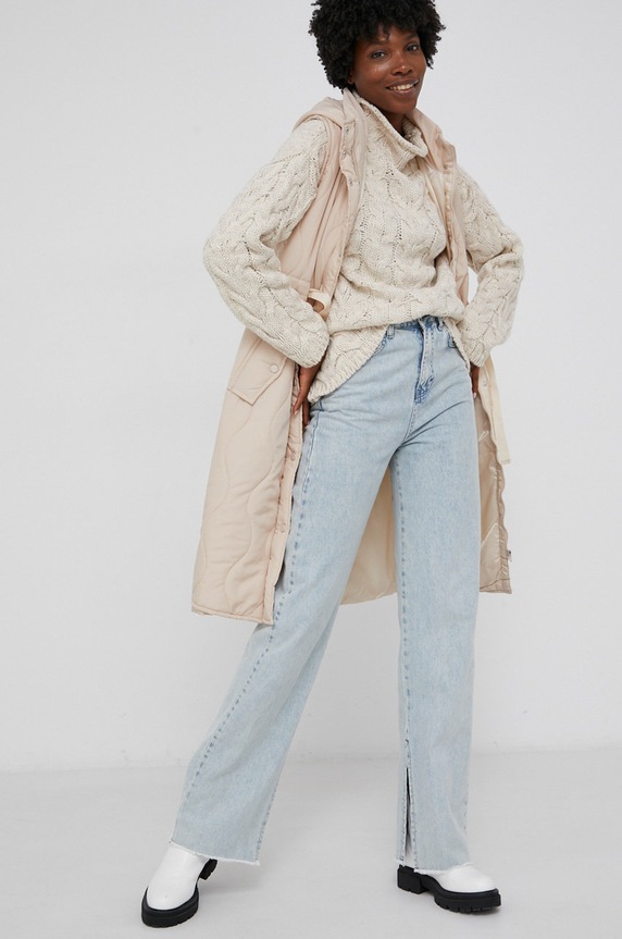 Answear Lab Sweter wełniany 3024.1KR beżowy WZ21