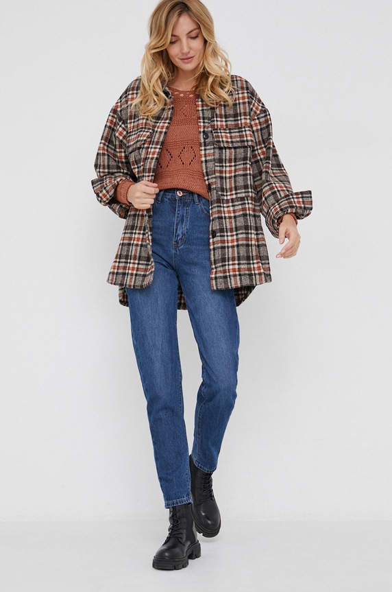 Answear Lab Sweter BIS.5.AJ brązowy WZ21