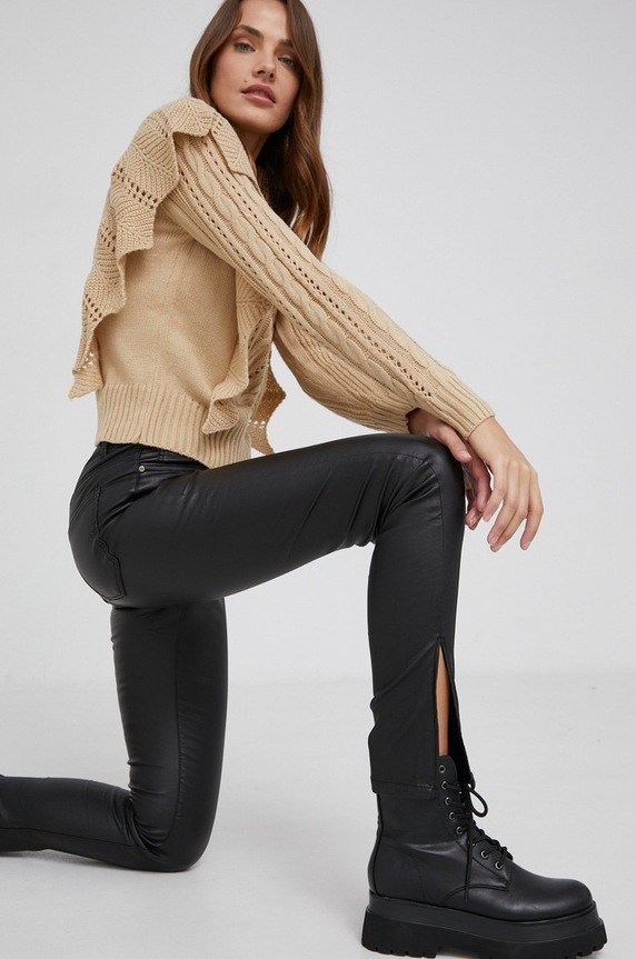 Answear Lab Sweter z domieszką wełny beżowy 3828.1.AJ