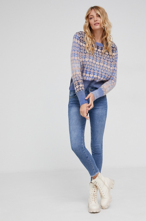 Answear Lab Sweter wełniany MC18882.1.AJ niebieski WZ21