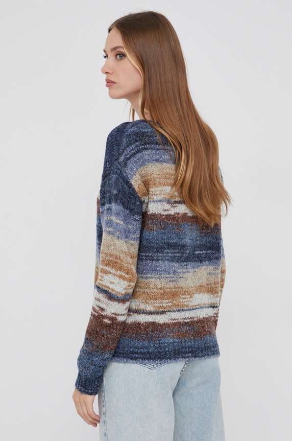 Answear Lab Sweter z domieszką wełny niebieski 383571.AJ