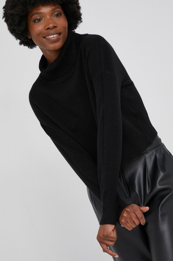 Answear Lab Sweter z wełną czarny F3517A.1KR