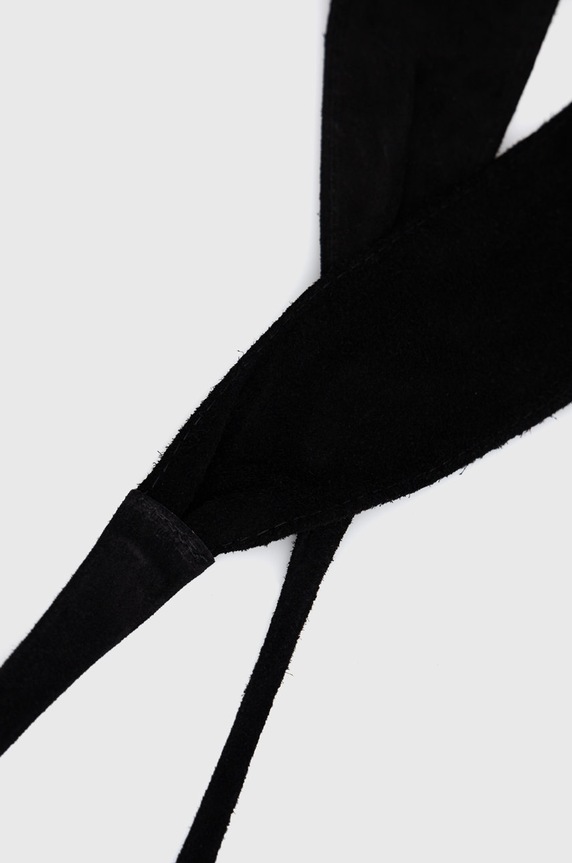 Answear Lab curea din piele intoarsa CP0039.WK negru WZ22
