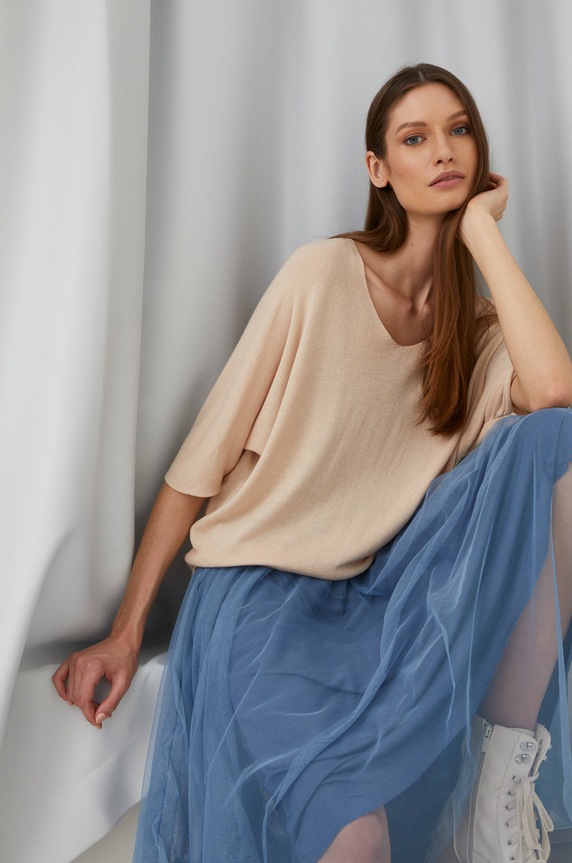 Answear Lab sweter 9424.js beżowy WZ22