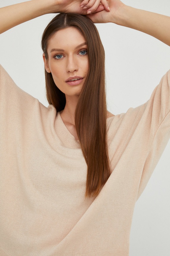 Answear Lab sweter beżowy 9424.js