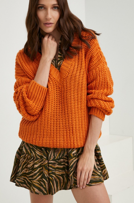 Answear Lab sweter pozostałe pomarańczowy 3541.JS