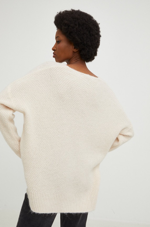 Odzież Answear Lab sweter z wełną 9632021.1w beżowy