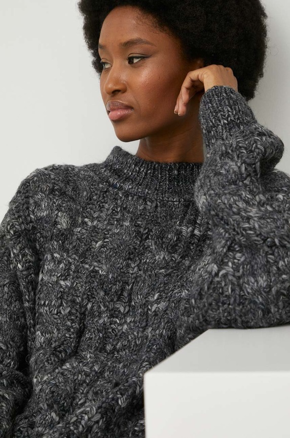 Answear Lab sweter z wełną szary fx158.w