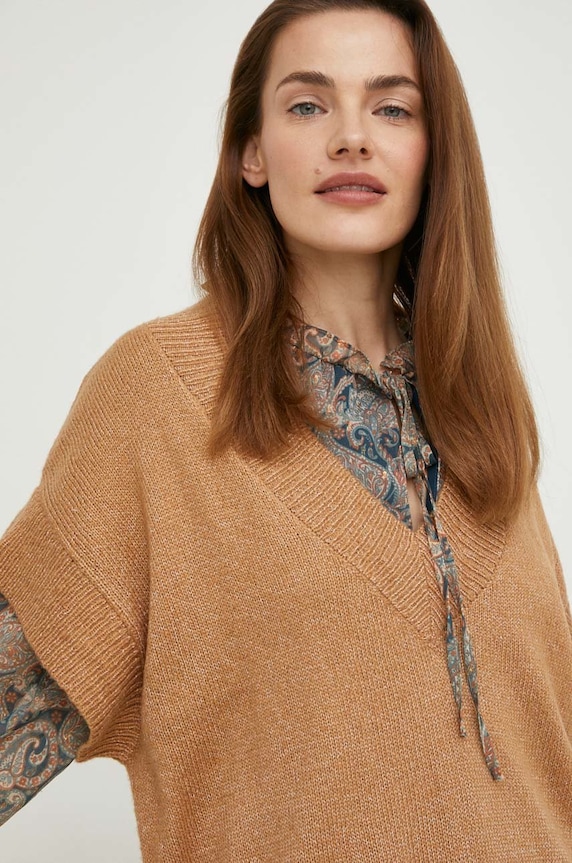 Answear Lab mellény melanzs bézs 7641793103.WK