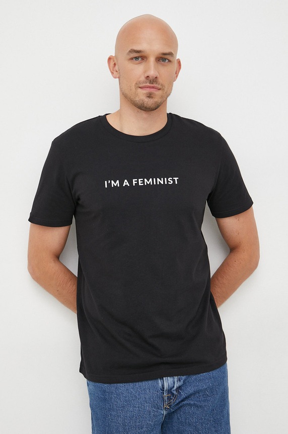 Памучна тениска Answear Lab LYNKM.JS. черен WZ22