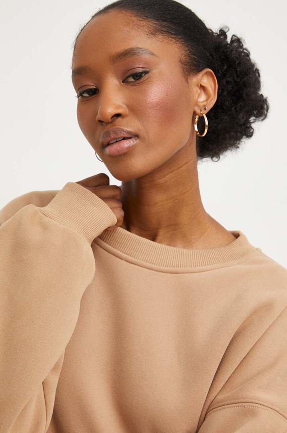 Answear Lab bluza bawełniana brązowy 013.iw