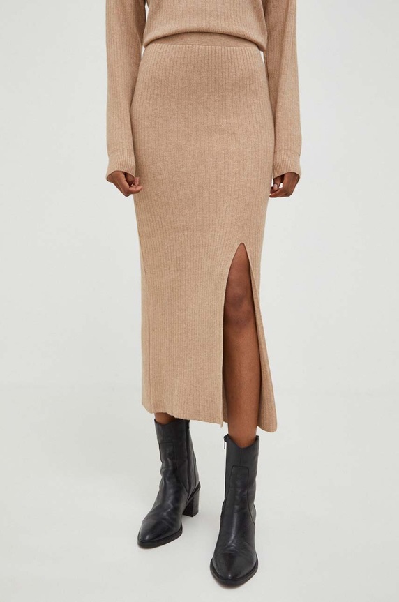 Answear.LAB komplet sweter i spódnica 224396.tjs brązowy