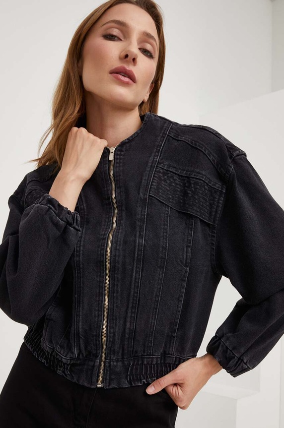 Answear Lab geacă din denim X limited collection NO SHAME necaptusit negru 9728.tdb