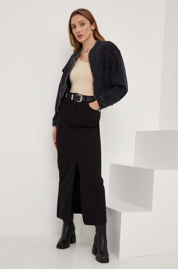 Answear Lab geacă din denim X limited collection NO SHAME 9728.tdb negru WZ23