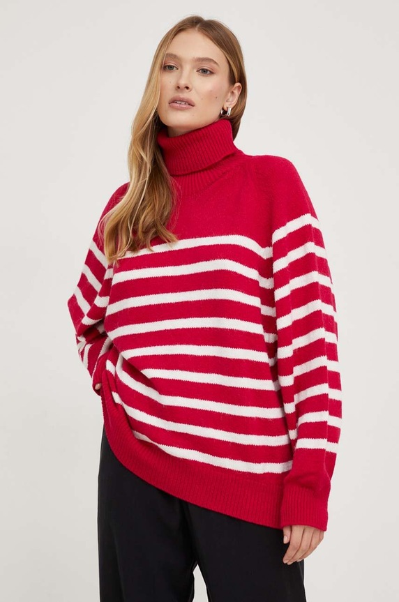 Answear.LAB sweter z wełną z domieszką wełny różowy 4547.tjs