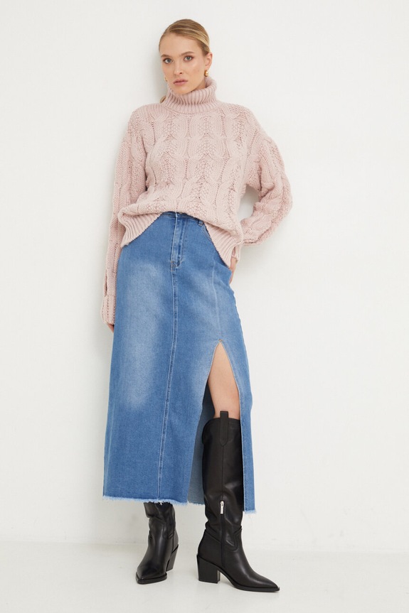 Answear Lab sweter z wełną 3570.TWK różowy WZ23