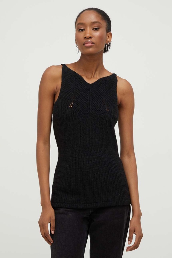 Answear.LAB sweter 2 w 1 z wełną 5083.5084.FKK czarny