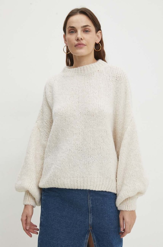 Answear Lab sweter z wełną 1IT.IKK beżowy WW24