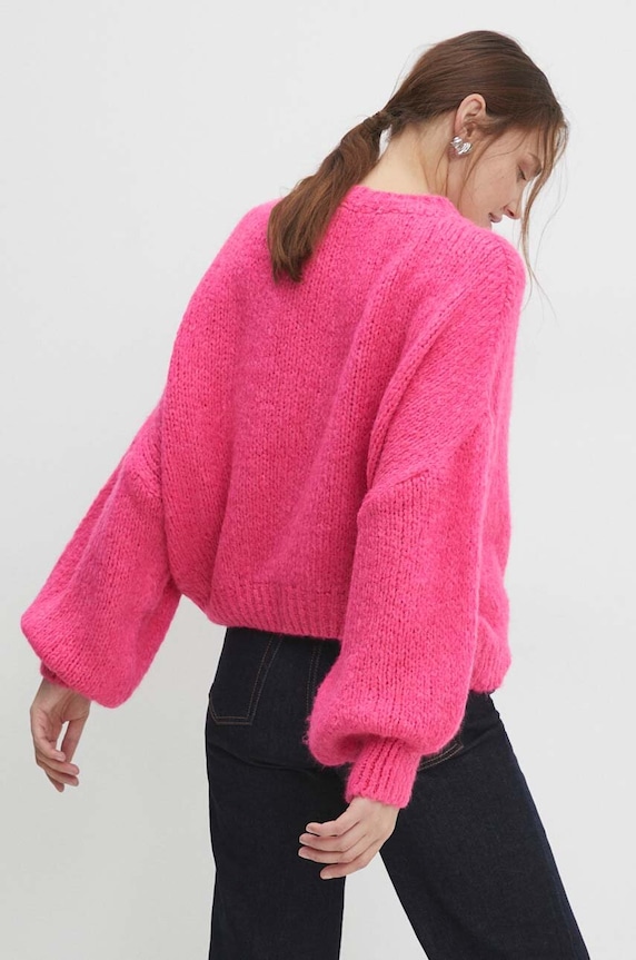Odzież Answear Lab sweter z wełną 1IT.IKK różowy