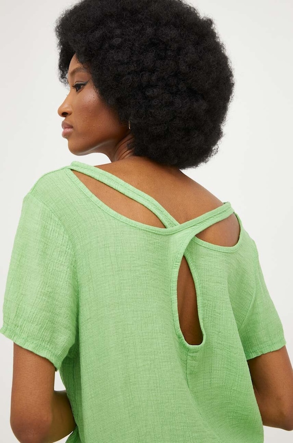 Answear Lab tricou uni verde 23396.1WK