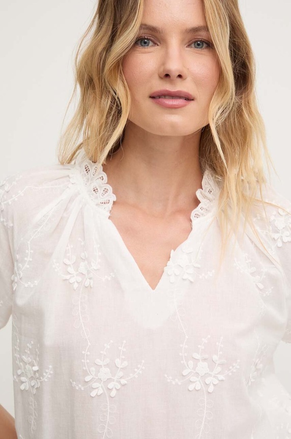 Answear.LAB blúz pamutból fehér ch954.fh