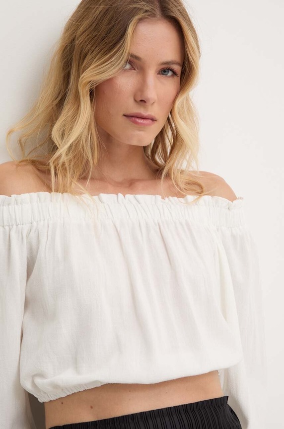 Answear Lab bluzka z lnem 2760.fkk biały