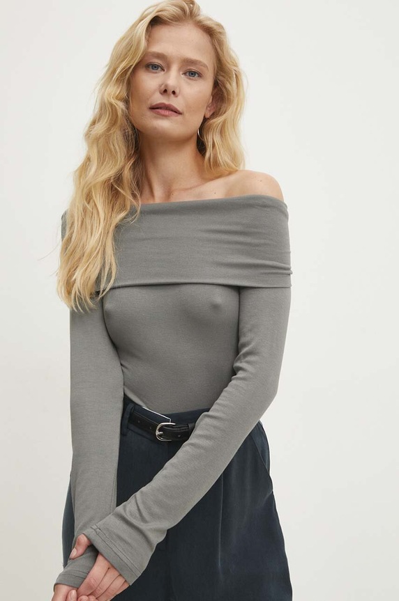 Longsleeve Answear.LAB slim γκρί WZ24.BDD03A.th