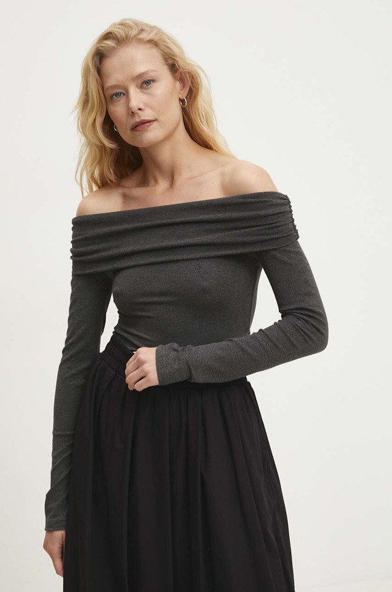 Answear.LAB longsleeve z elastanem szary .0896.fms