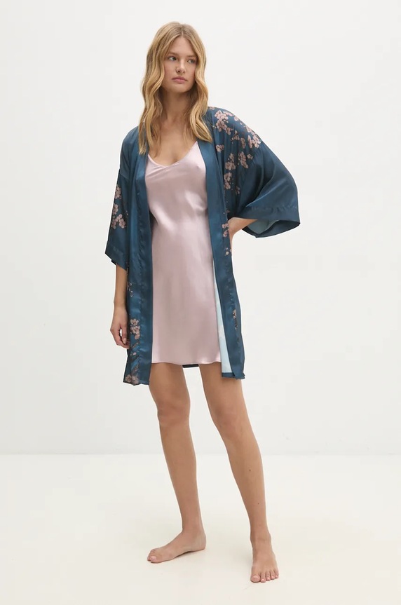 Kućni ogrtač Answear.LAB 10299.cms mornarsko plava WZ24