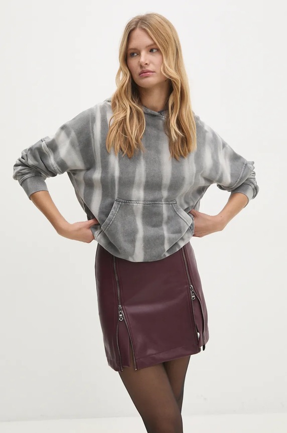 Answear.LAB bluza bawełniana z kapturem szary 90563.tos